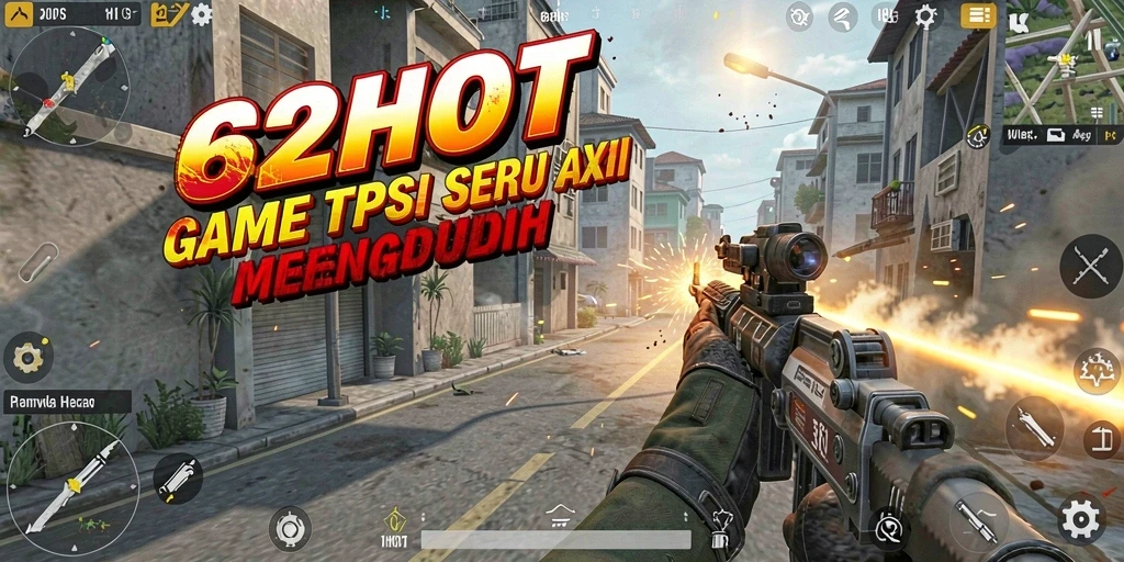 Screenshot gameplay 62HOT menampilkan aksi tembak-menembak yang mendebarkan.