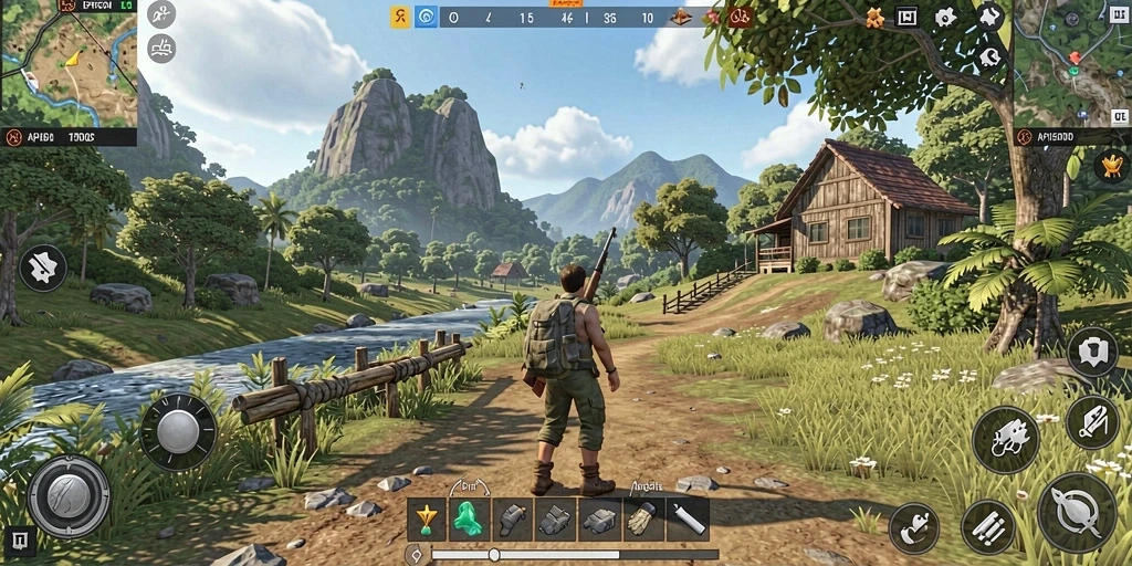 Tampilan gameplay seru dalam dunia terbuka API5000.