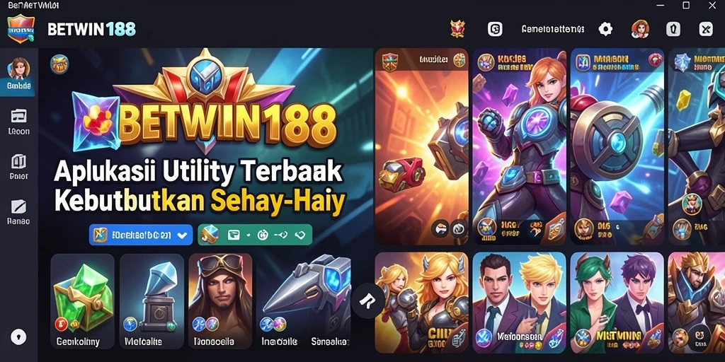 Tampilan utama BETWIN188 dengan fitur aplikasi Utility yang canggih.