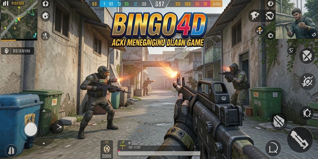 Tampilan menarik dari gameplay BINGO4D dalam aksi FPS.