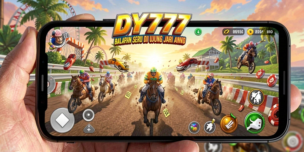 Tampilan gameplay seru dari DY777 saat balapan.