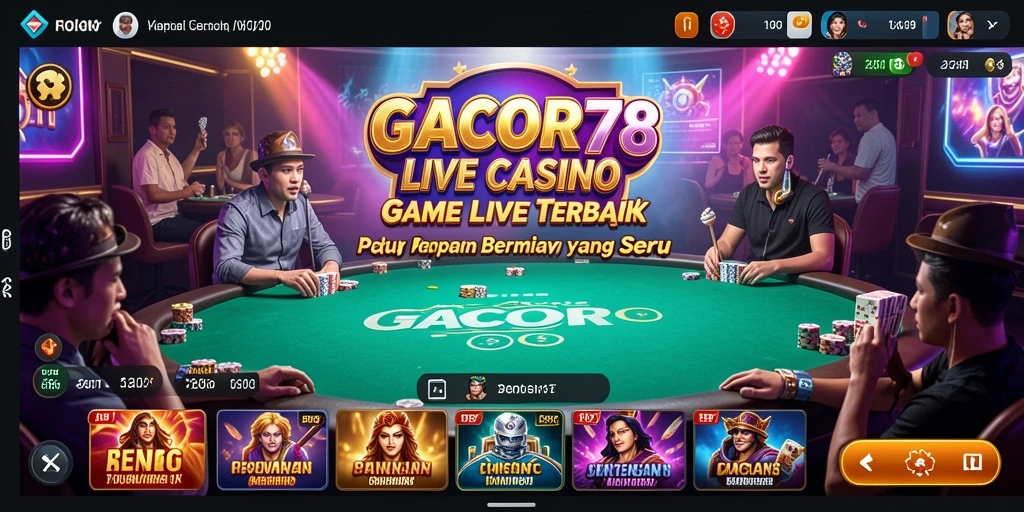 Screenshot utama GACOR78 menampilkan aksi seru dalam permainan Live Casino.