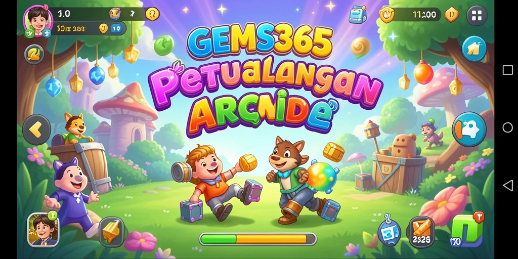 Screenshot GEMS365 menampilkan aksi seru dalam gameplay Arcade.