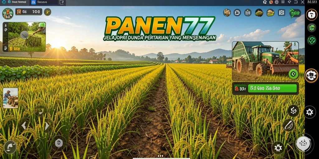 Tampilan gameplay menarik dari <strong>PANEN77</strong> yang menunjukkan aktivitas bertani.