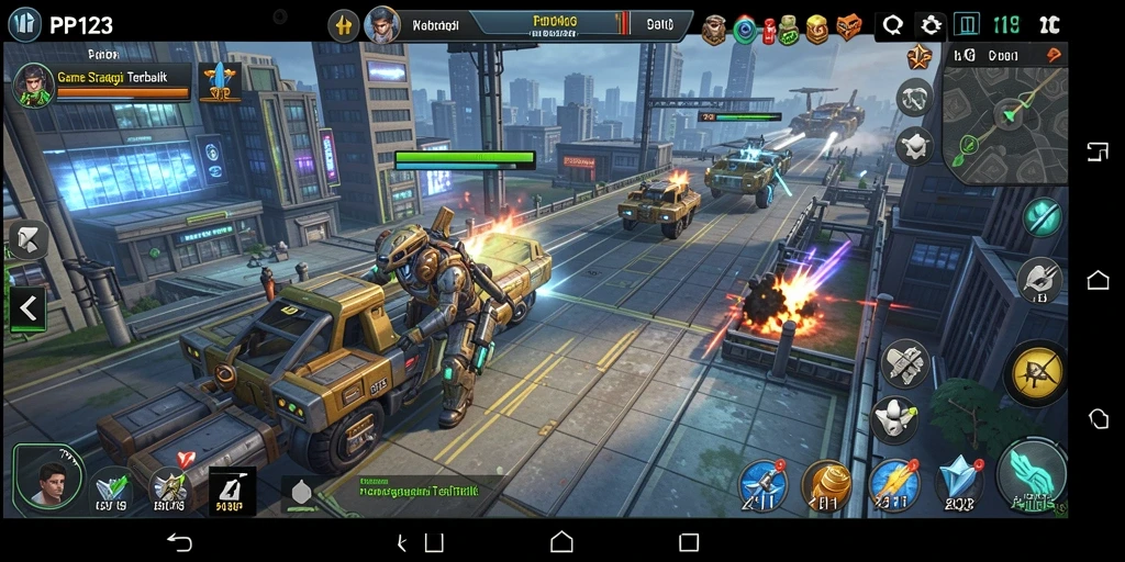 Tampilan gameplay seru PP123 yang menonjolkan strategi dan taktik.