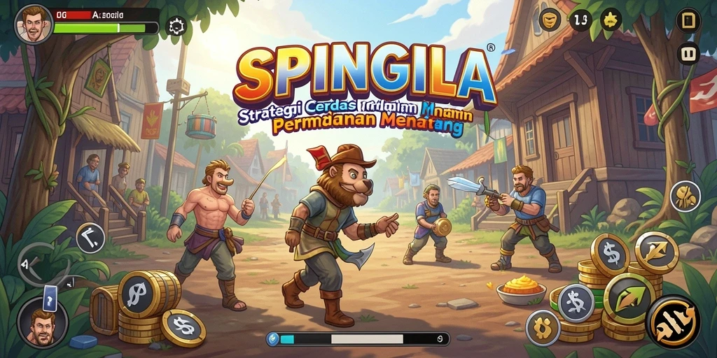 Tampilan gameplay SPINGILA yang menampilkan aksi strategi yang intens.